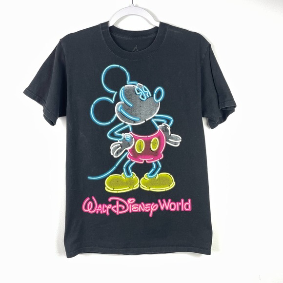 Disneyland Resort Neon Disney Mickey Mouse Glow in the Dark T-Shirt Size Small - Picture 1 of 5